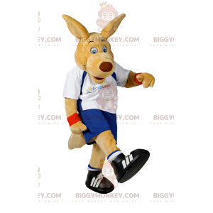 BIGGYMONKEY™ maskotdräkt av beige hund i sportkläder. hunddräkt