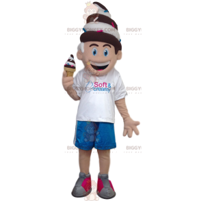 Costume de mascotte BIGGYMONKEY™ de petit garçon avec un cornet