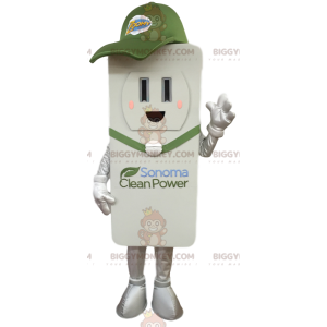 Costume da mascotte BIGGYMONKEY™ con telecomando bianco.