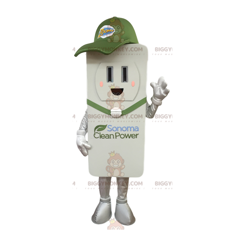 Costume da mascotte BIGGYMONKEY™ con telecomando bianco.