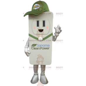 Costume da mascotte BIGGYMONKEY™ con telecomando bianco.