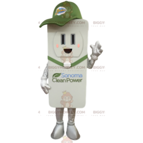 Disfraz de mascota BIGGYMONKEY™ de control remoto blanco.
