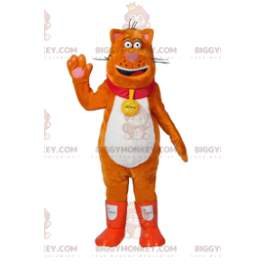 Grote oranje kat BIGGYMONKEY™ mascottekostuum. dikke kat