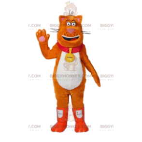 Costume de mascotte BIGGYMONKEY™ de gros chat orange. Costume