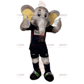 BIGGYMONKEY™ Mascot Costume Gray Elephant Soccer Outfit -