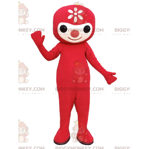 BIGGYMONKEY™ Maskottchen-Kostüm „Kleiner roter Mann mit süßer