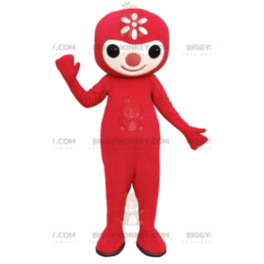 BIGGYMONKEY™ Maskottchen-Kostüm „Kleiner roter Mann mit süßer