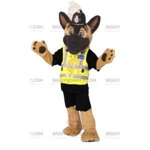 Costume de mascotte BIGGYMONKEY™ de berger allemand en tenue de