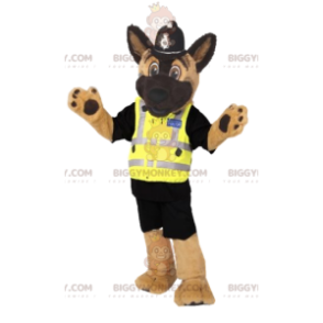 Costume de mascotte BIGGYMONKEY™ de berger allemand en tenue de