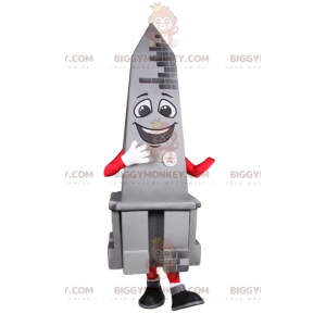 Disfraz de mascota Obelisco gris sonriente BIGGYMONKEY™.