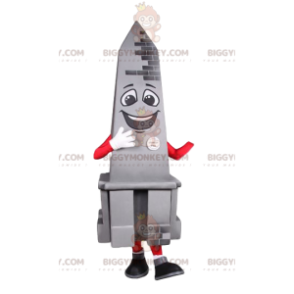 Disfraz de mascota Obelisco gris sonriente BIGGYMONKEY™.