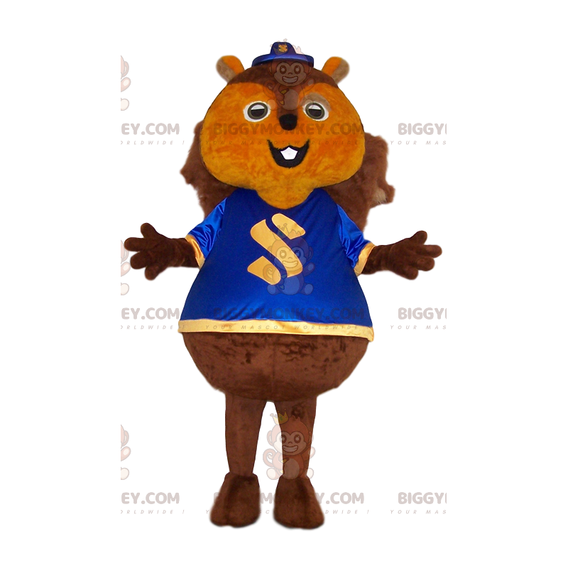 Riesen-Eichhörnchen BIGGYMONKEY™ Maskottchen-Kostüm mit blauem