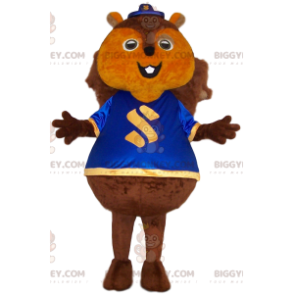 Kæmpe egern BIGGYMONKEY™ maskotkostume med blå trøje -