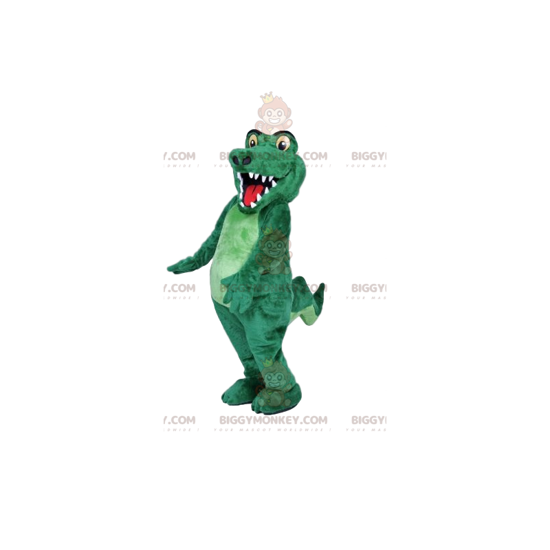 Traje de mascote peculiar de crocodilo BIGGYMONKEY™. fantasia