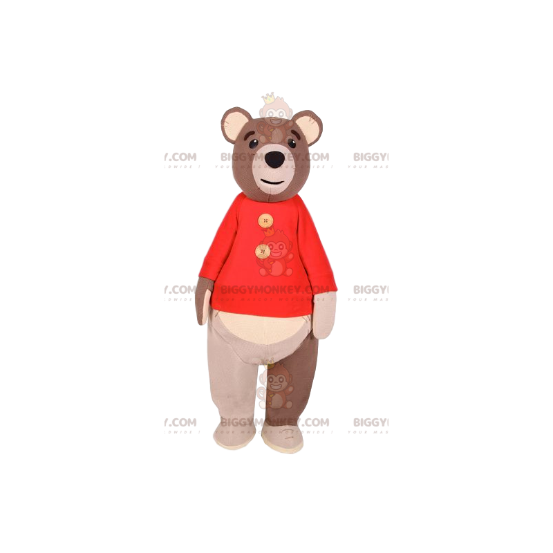 Traje de mascote BIGGYMONKEY™ de urso pardo com suéter