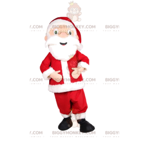 Super Happy Santa BIGGYMONKEY™ Mascot Costume. Santa suit –
