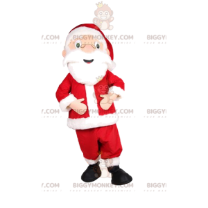 Super Happy Santa BIGGYMONKEY™ Mascot Costume. Santa suit -