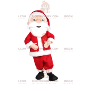 Costume de mascotte BIGGYMONKEY™ du Père Noël super heureux.