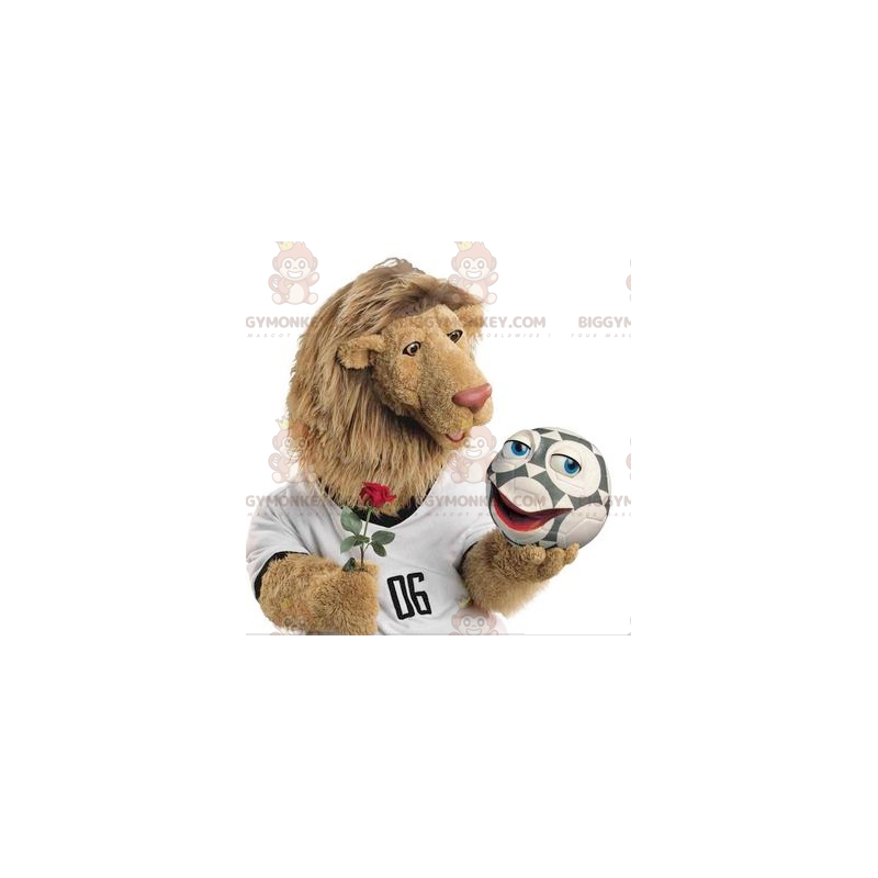 Lion BIGGYMONKEY™ maskotdräkt med stor hårig man - BiggyMonkey