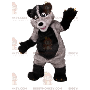 Super fun black and gray bear BIGGYMONKEY™ mascot costume. bear