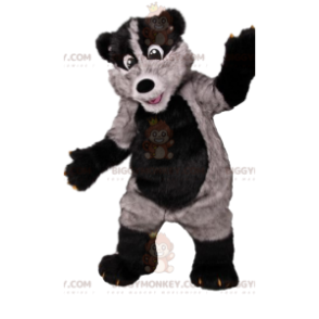 Costume de mascotte BIGGYMONKEY™ d'ours noir et gris super fun.