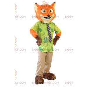 Costume da mascotte Red Fox BIGGYMONKEY™ con cravatta. costume