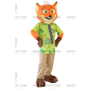 Traje de mascote Red Fox BIGGYMONKEY™ em gravata. fantasia de