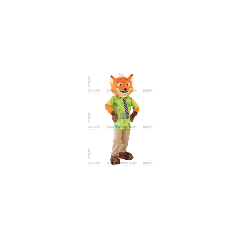 Red Fox BIGGYMONKEY™-mascottekostuum in stropdaskostuum. vos
