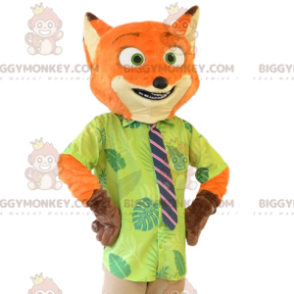 Traje de mascota Red Fox BIGGYMONKEY™ con corbata. disfraz de