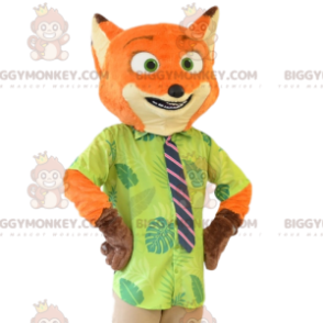 Traje de mascote Red Fox BIGGYMONKEY™ em gravata. fantasia de