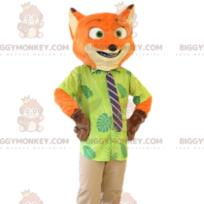 Traje de mascota Red Fox BIGGYMONKEY™ con corbata. disfraz de