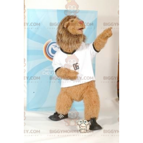 Costume da mascotte Leone BIGGYMONKEY™ con grande criniera