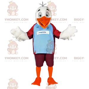 Disfraz de mascota White Eagle BIGGYMONKEY™ en ropa deportiva.