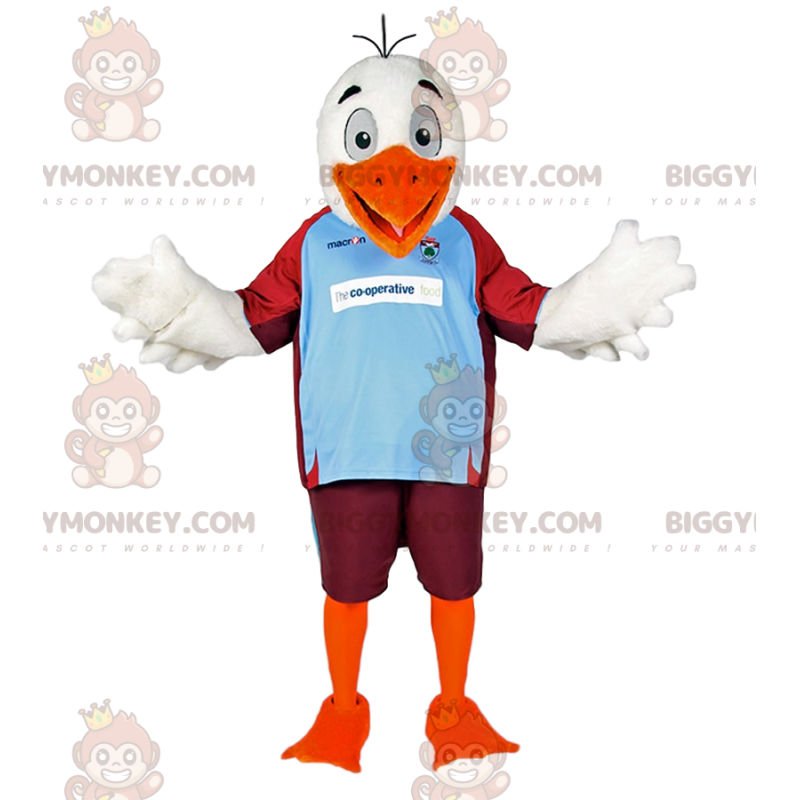 Traje de mascote de águia branca BIGGYMONKEY™ em roupas