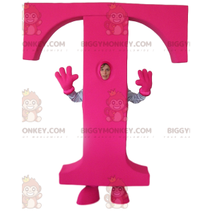 Στολή μασκότ Fushia Letter T BIGGYMONKEY™ - Biggymonkey.com