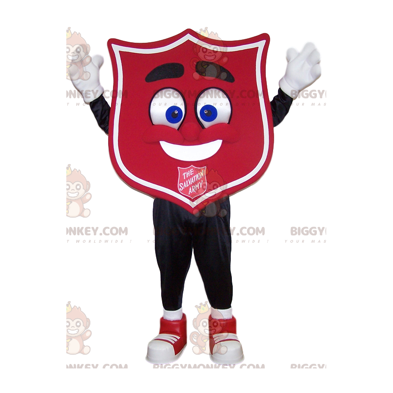 Costume da mascotte BIGGYMONKEY™ con stemma rosso. costume