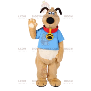 Costume de mascotte BIGGYMONKEY™ de chien avec un collier rouge