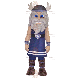 Blauw Viking Warrior BIGGYMONKEY™ mascottekostuum. krijger