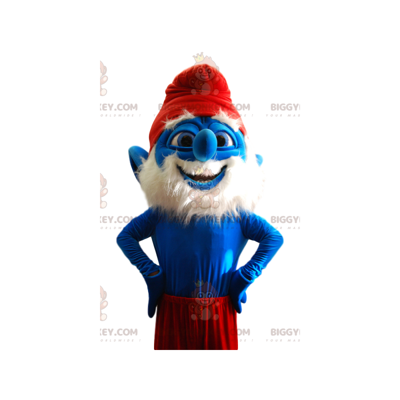 Στολή μασκότ Papa Smurf BIGGYMONKEY™. Στολή Παπά Στρουμφ -