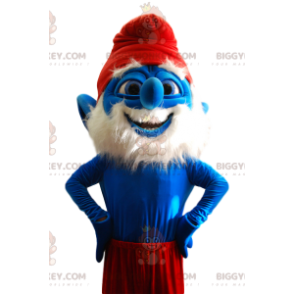 Papa Smurf BIGGYMONKEY™ maskotkostume. Papa smølfe kostume -