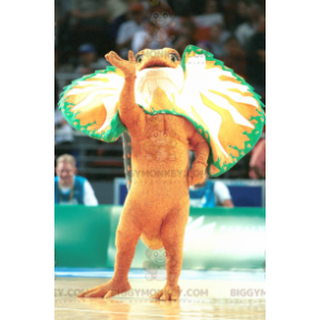 Disfraz de mascota BIGGYMONKEY™ de dinosaurio naranja, verde y