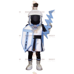 BIGGYMONKEY™ Costume da mascotte Guerriero bianco e nero con