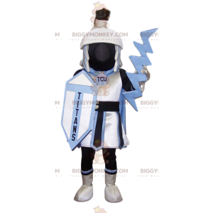 Disfraz de mascota BIGGYMONKEY™ Guerrero blanco y negro con