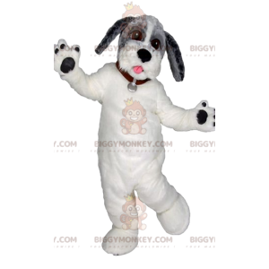 BIGGYMONKEY™ Costume da mascotte Cane bianco con Formato L (175-180 CM)