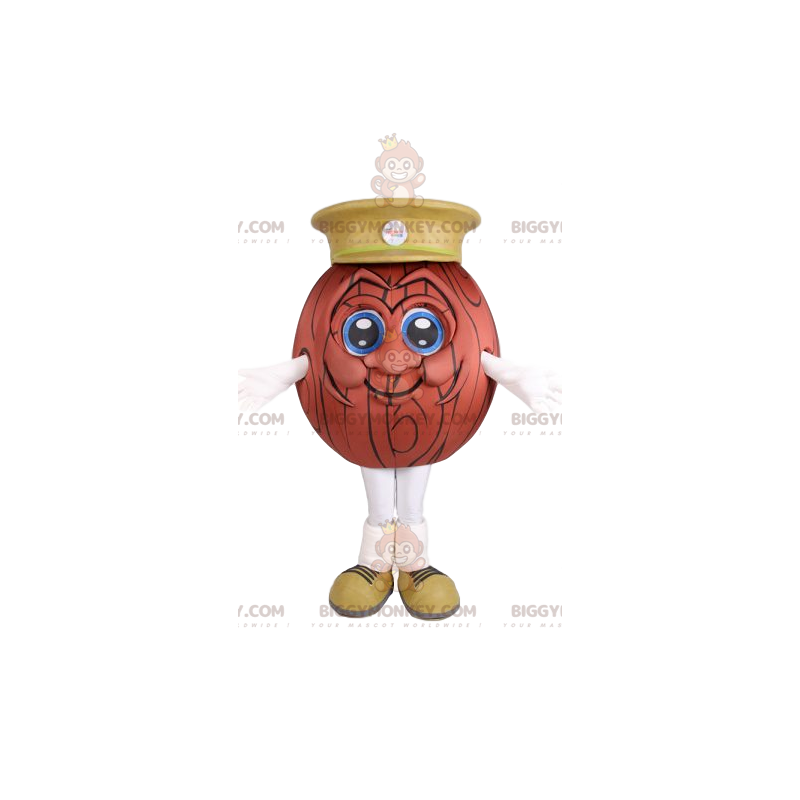 Wood Ball BIGGYMONKEY™ maskotdräkt med gul keps - BiggyMonkey