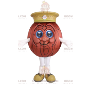 Wood Ball BIGGYMONKEY™ Mascot Costume with Yellow Cap –