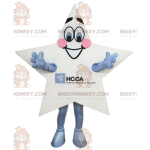 Costume de mascotte BIGGYMONKEY™ d'étoile blanche. Costume