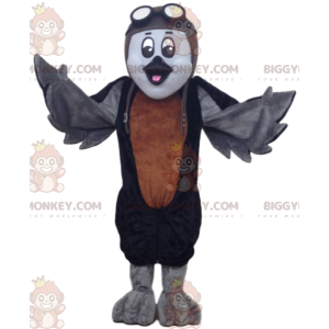 Szary kostium maskotki gołębia pocztowego BIGGYMONKEY™. Kostium