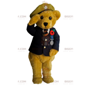 BIGGYMONKEY™ Costume da mascotte orso in abito da ufficiale.