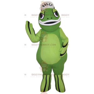 Costume de mascotte BIGGYMONKEY™ de grenouille verte. Costume